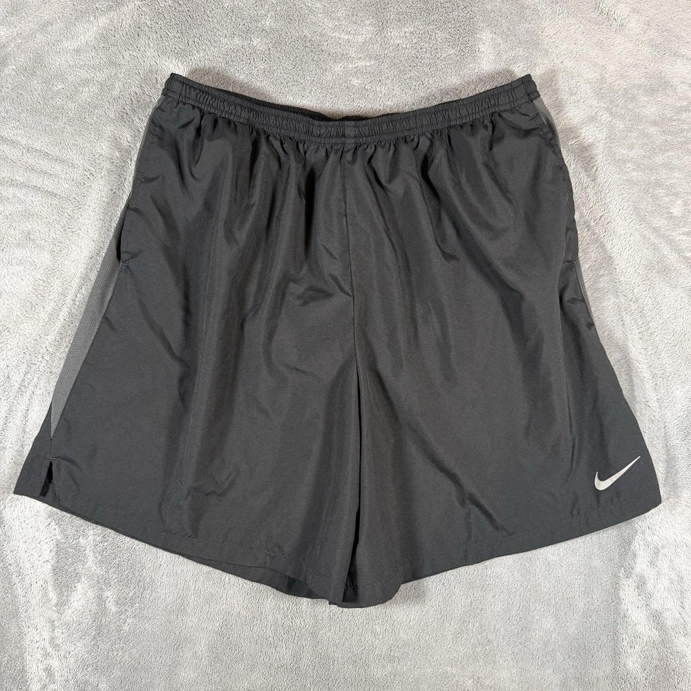 Nike Dri-FIT Shorts Youth Size 2XL Black Microfiber 11 Inch Running Gym Training - Picture 1 of 9
